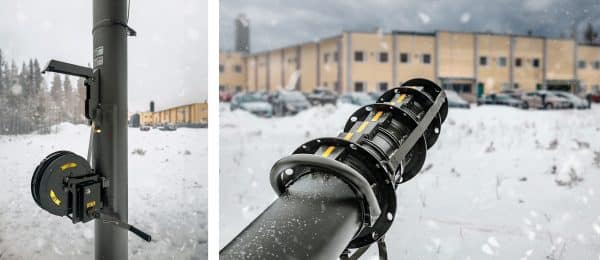 EXL composite antenna mast from top and bottom